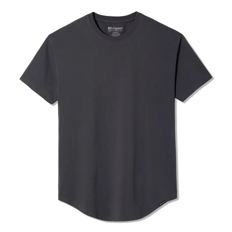 021 ESSENTIAL DROP-CUT T-SHIRT - CHARCOAL