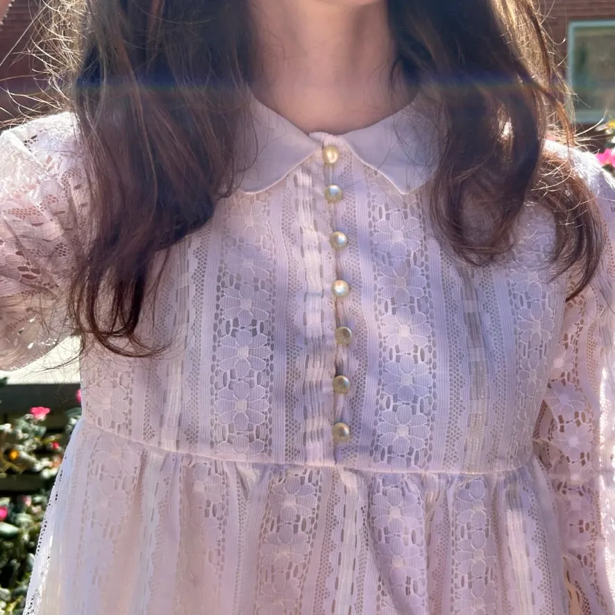 1960s/1970s Growing girl lace dress