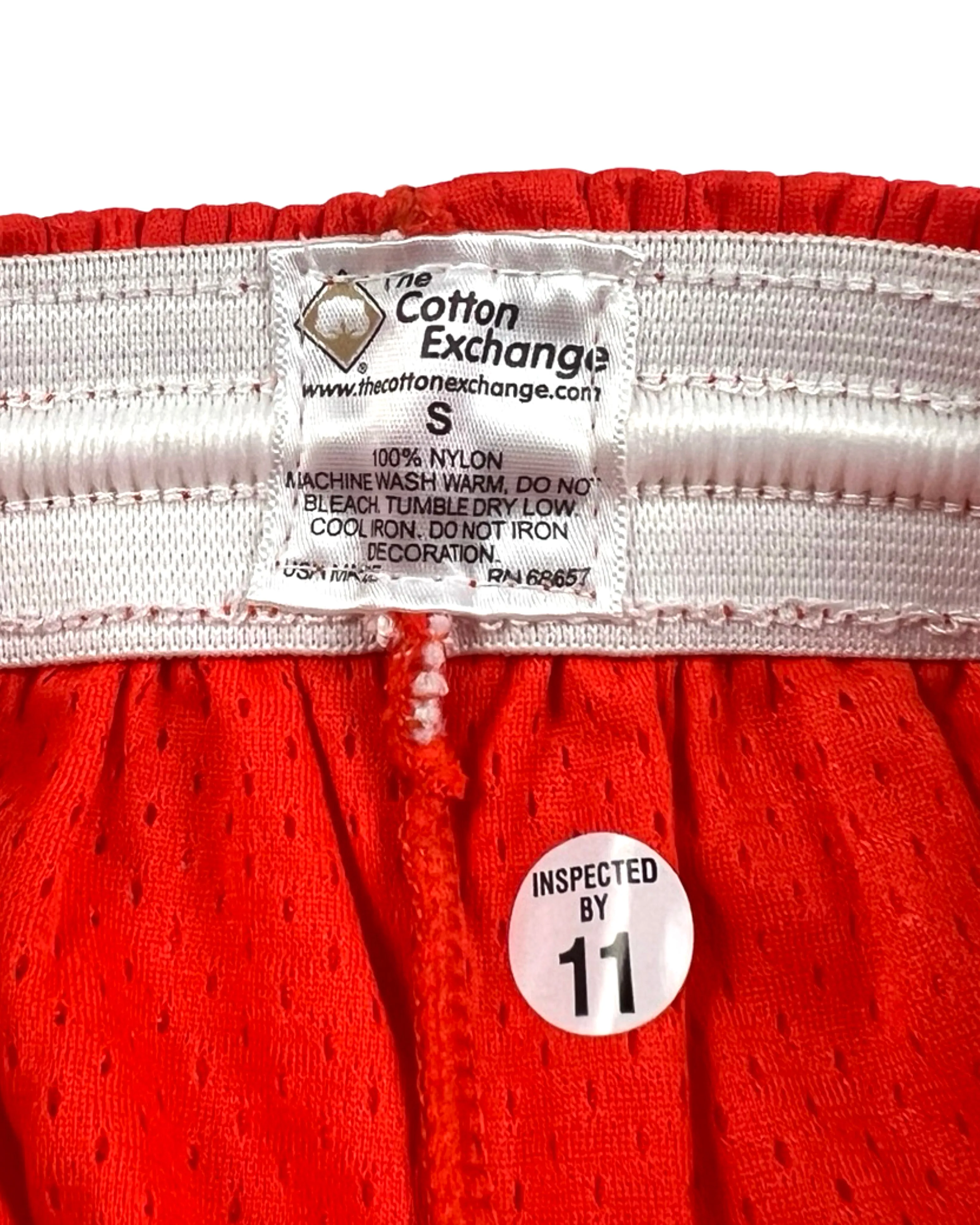 1990’s USA Made Cotton Exchange Orange Mesh Shorts