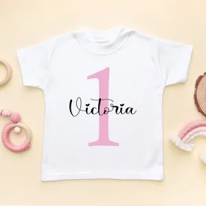 1st Birthday Girl Personalised Toddler & Kids T Shirt