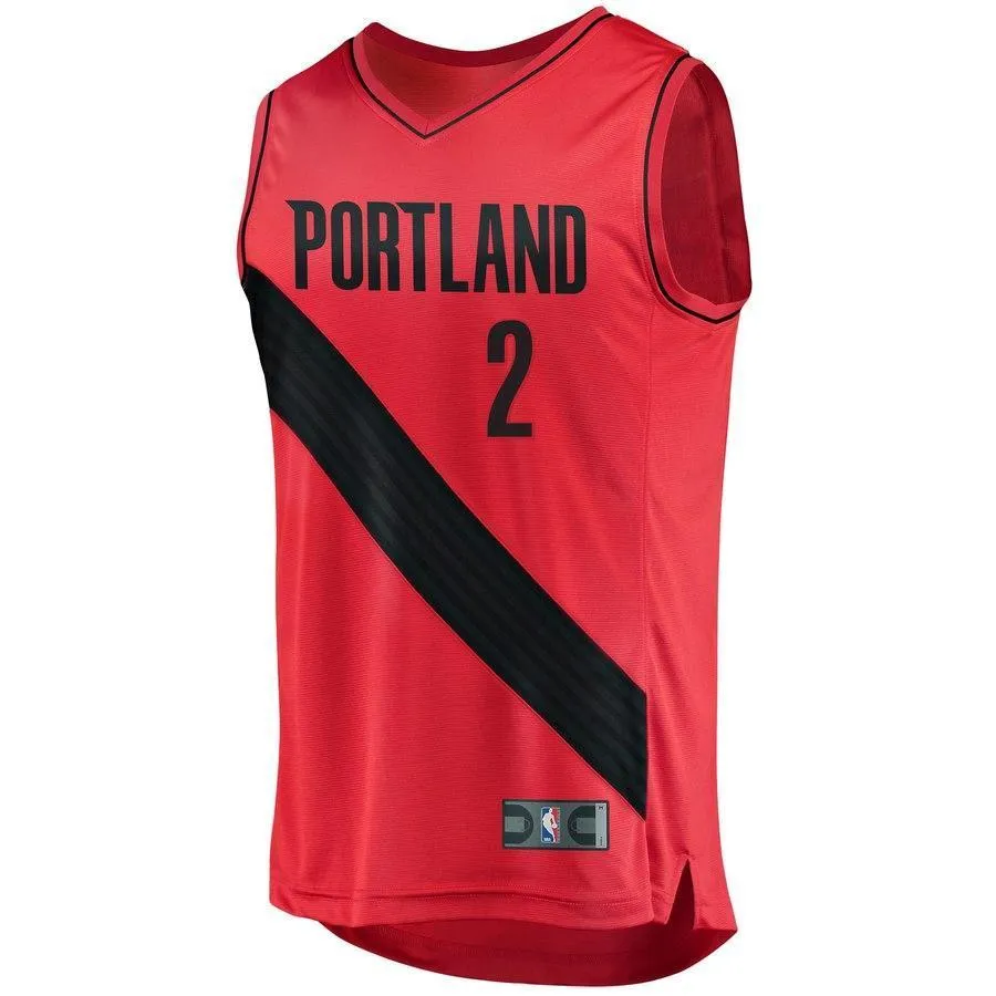 2 - Branded Wade Baldwin IV Portland Trail Blazers Fast Break Jersey – Statement Edition - Red