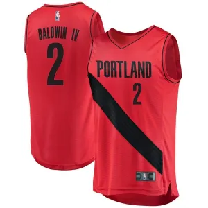2 - Branded Wade Baldwin IV Portland Trail Blazers Fast Break Jersey – Statement Edition - Red