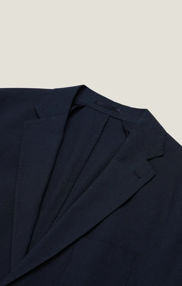 34 Heritage Matteo Seersucker Blazer - Navy