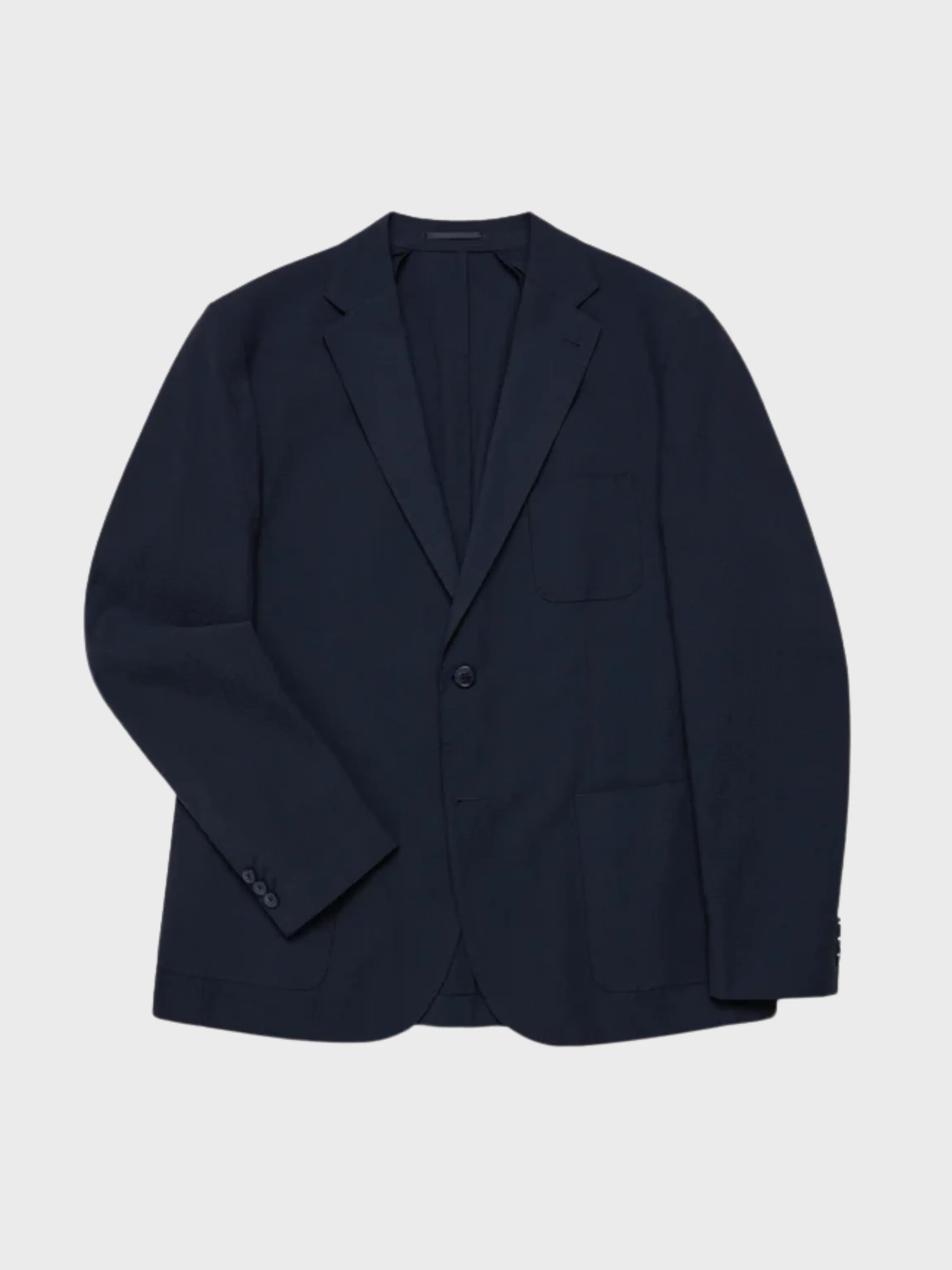 34 Heritage Matteo Seersucker Blazer - Navy