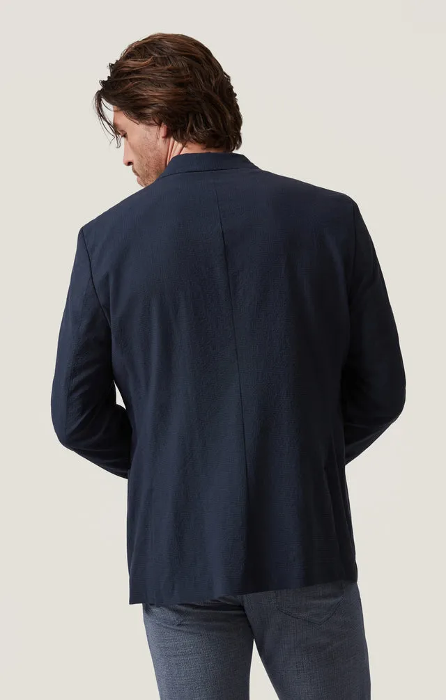 34 Heritage Matteo Seersucker Blazer - Navy