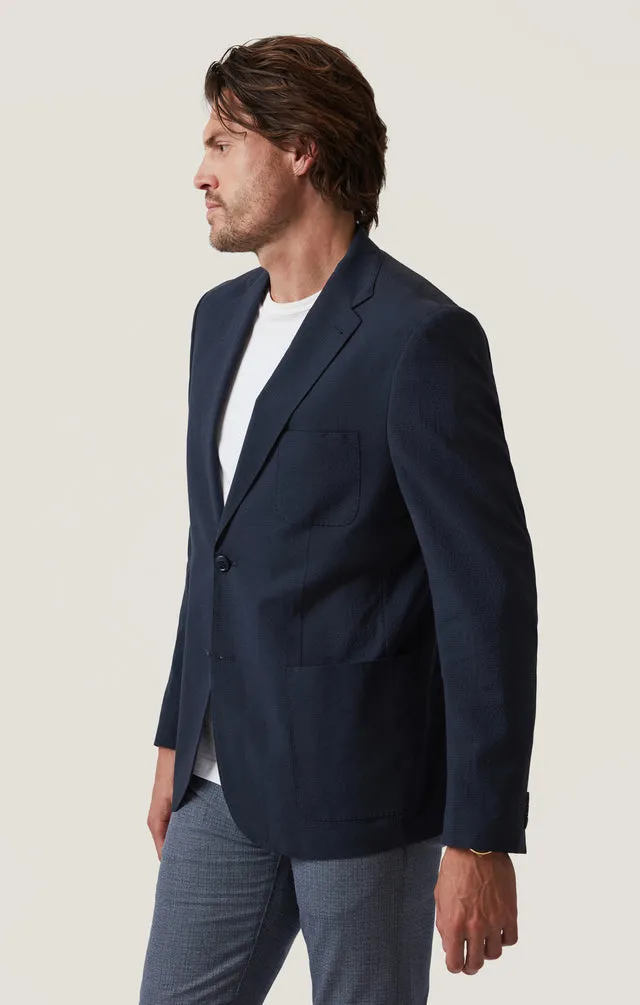 34 Heritage Matteo Seersucker Blazer - Navy