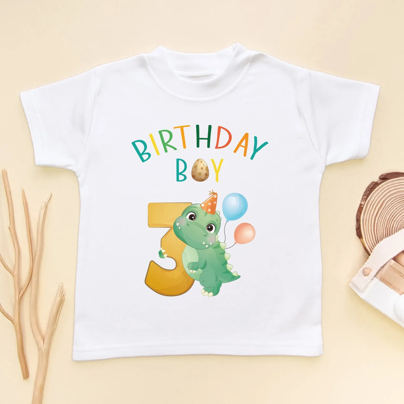 3th Birthday Dino Boy T Shirt