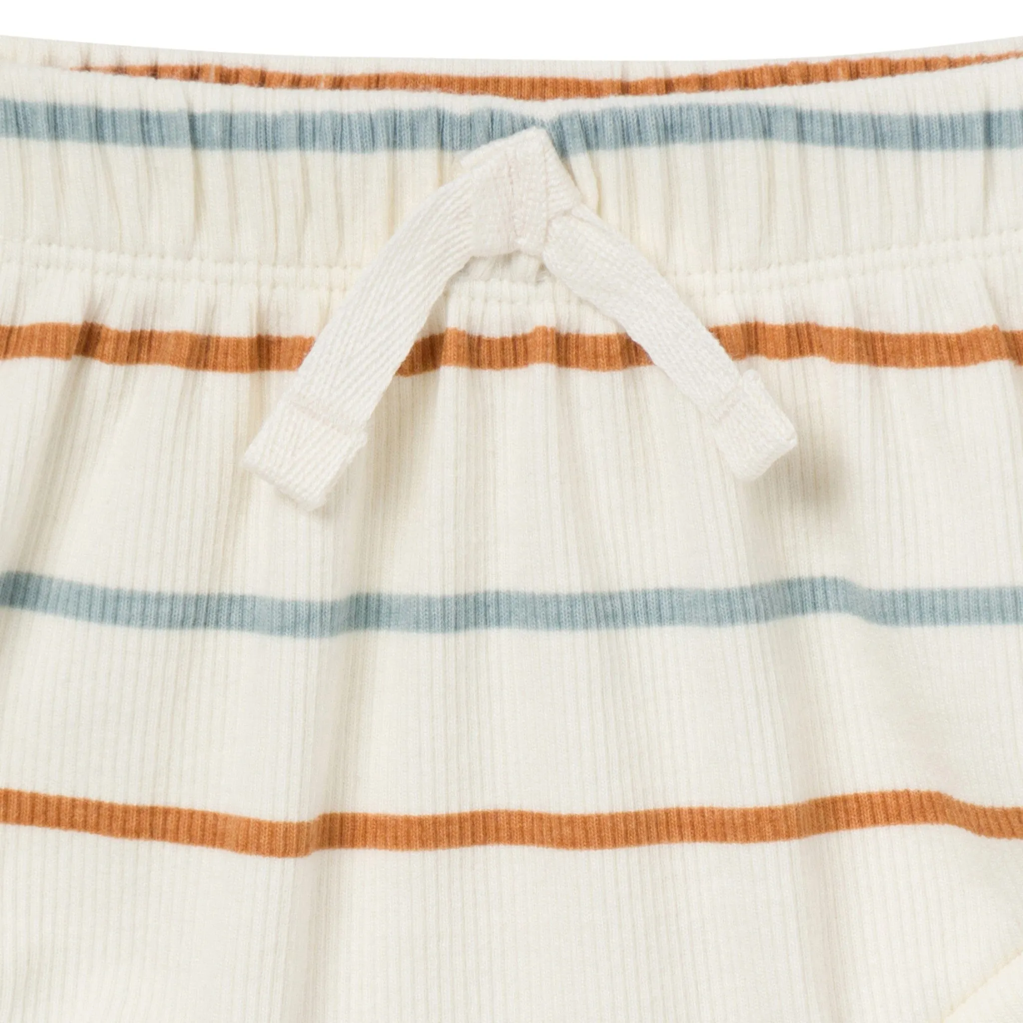 4-Piece Baby Boys Ivory Stripe Short Sleeve Bodysuits and Shorts Set