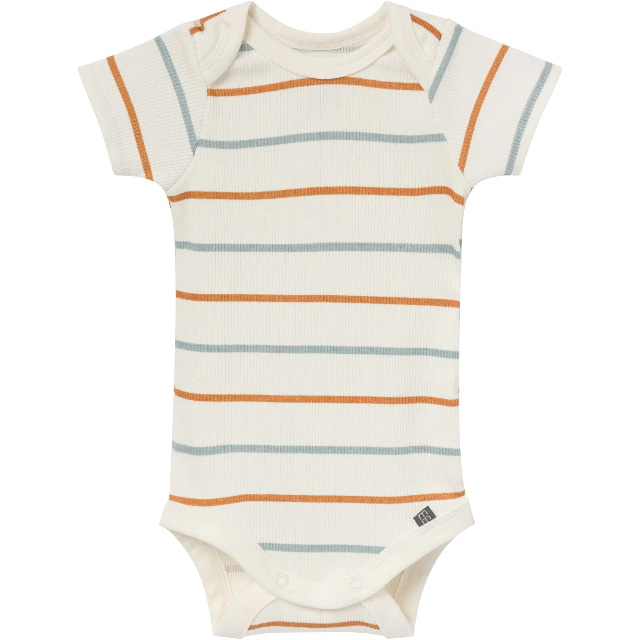 4-Piece Baby Boys Ivory Stripe Short Sleeve Bodysuits and Shorts Set
