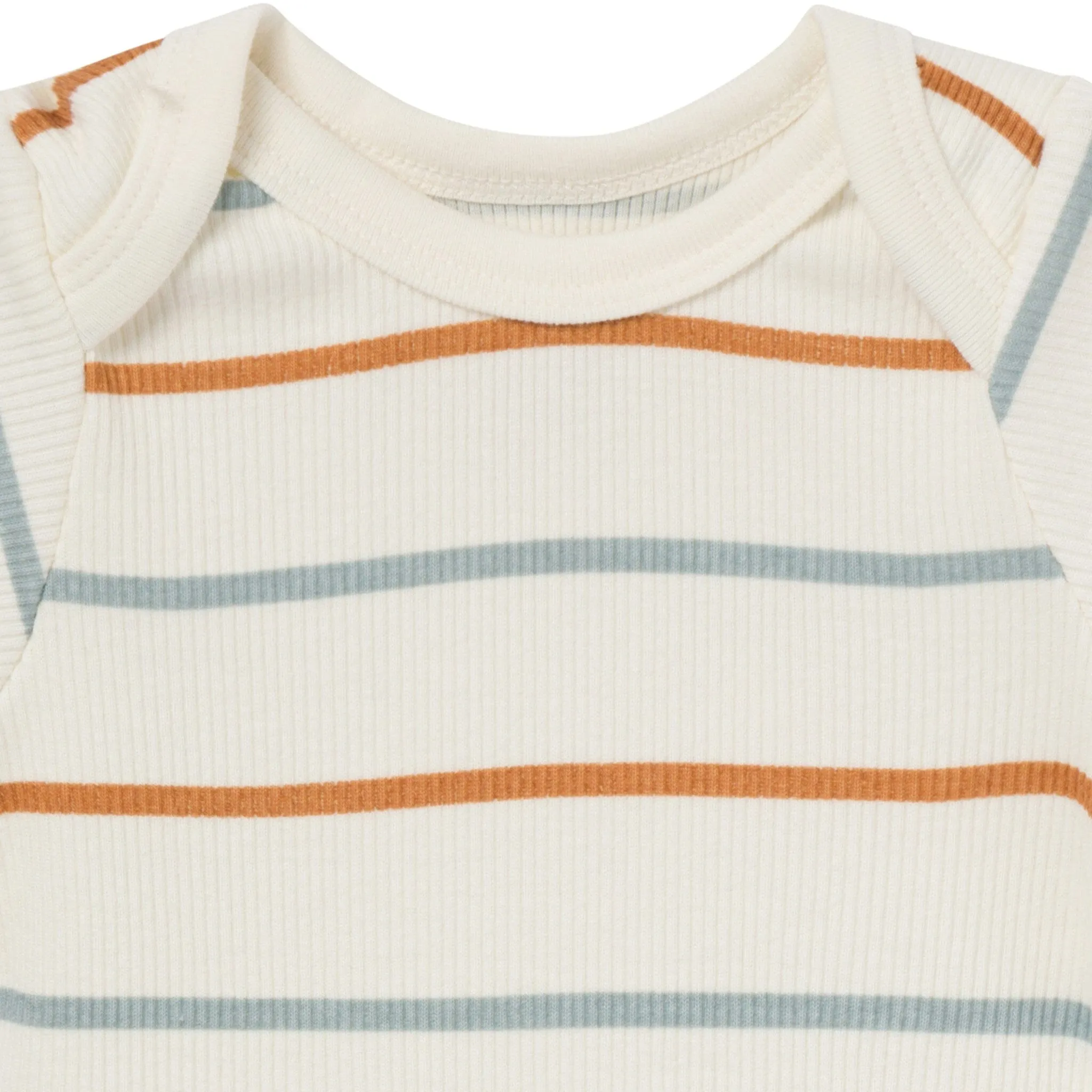 4-Piece Baby Boys Ivory Stripe Short Sleeve Bodysuits and Shorts Set