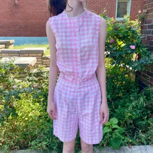 50s/60s Glen Brooke gingham 2-piece set