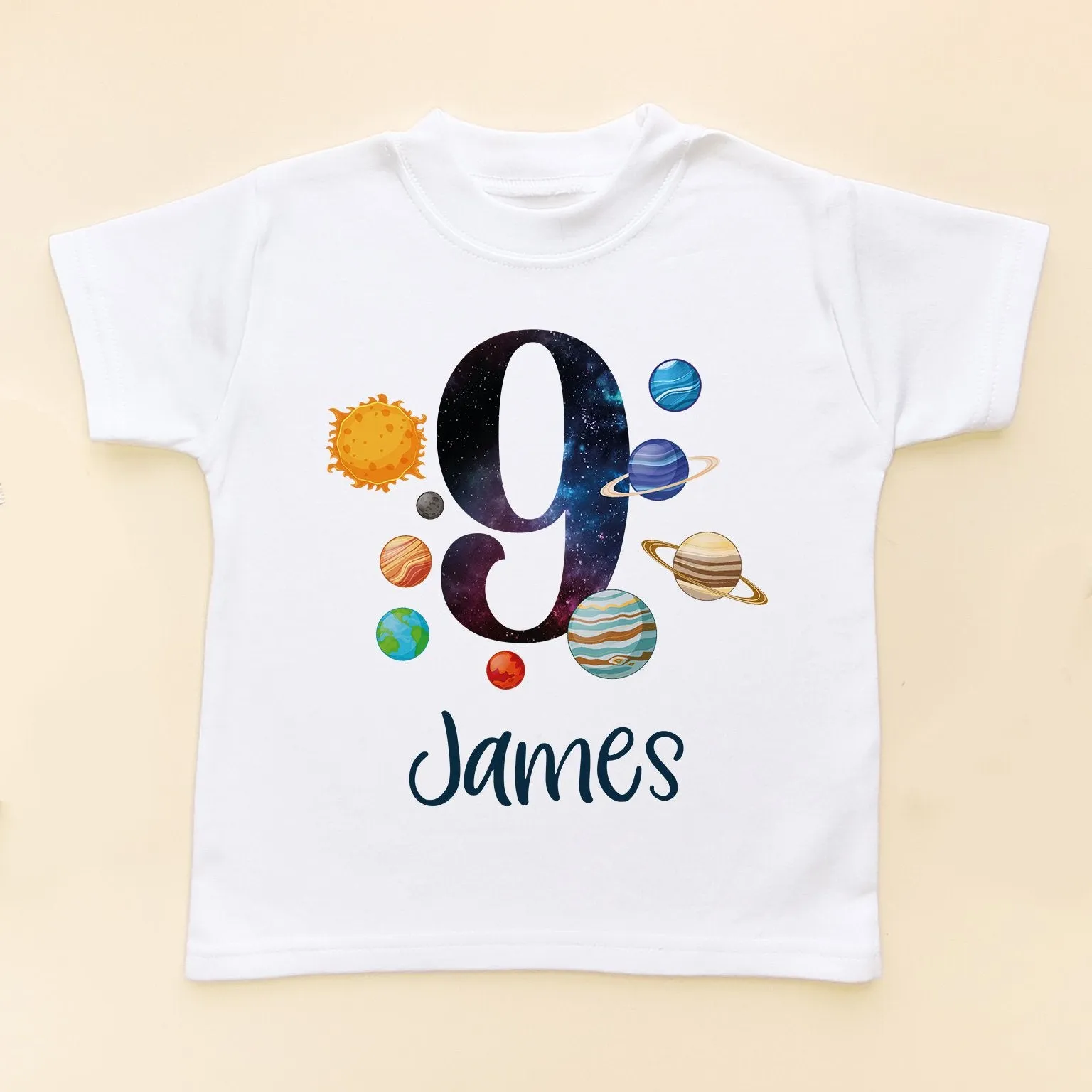 9th Birthday Solar System Personalised Space/Galaxy T Shirt