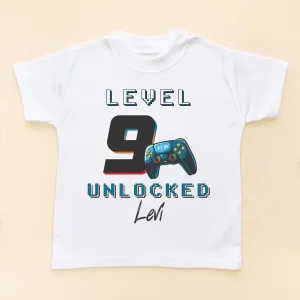 9th Level Unlocked Gamer Birthday Personalised T Shirt