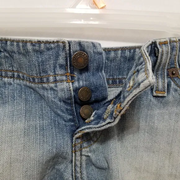 Abercrombie &amp; Fitch shorts 00 distressed frayed hem shortie denim Y2K VINTAGE