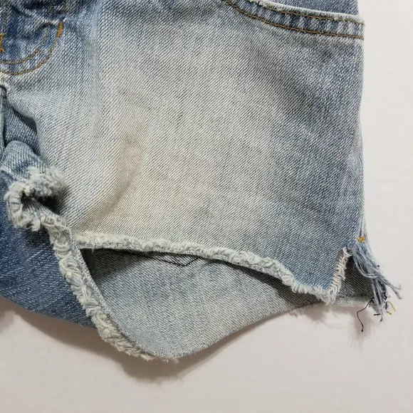 Abercrombie &amp; Fitch shorts 00 distressed frayed hem shortie denim Y2K VINTAGE