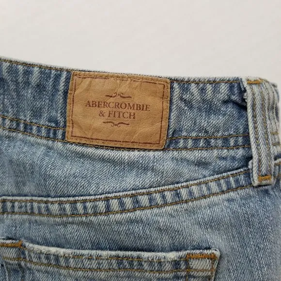 Abercrombie &amp; Fitch shorts 00 distressed frayed hem shortie denim Y2K VINTAGE