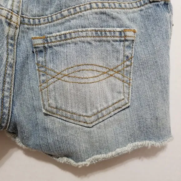 Abercrombie &amp; Fitch shorts 00 distressed frayed hem shortie denim Y2K VINTAGE