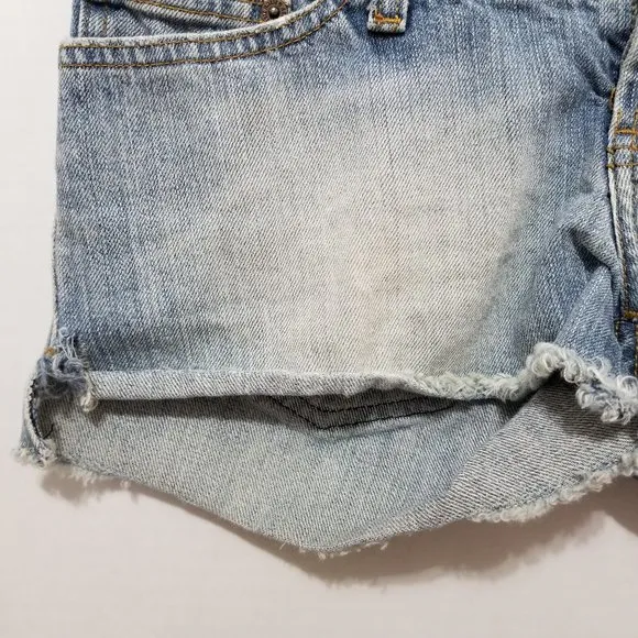 Abercrombie &amp; Fitch shorts 00 distressed frayed hem shortie denim Y2K VINTAGE