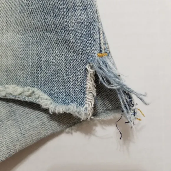 Abercrombie &amp; Fitch shorts 00 distressed frayed hem shortie denim Y2K VINTAGE