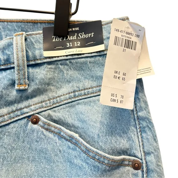 Abercrombie and Fitch NWT 5” lnseam High Rise Dad Jean Denim Shorts Size 31 / 12