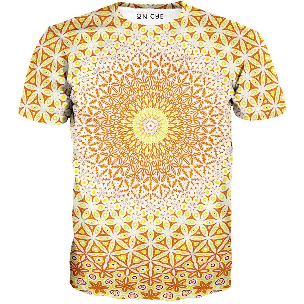 Abstract Flower Yellow T-Shirt