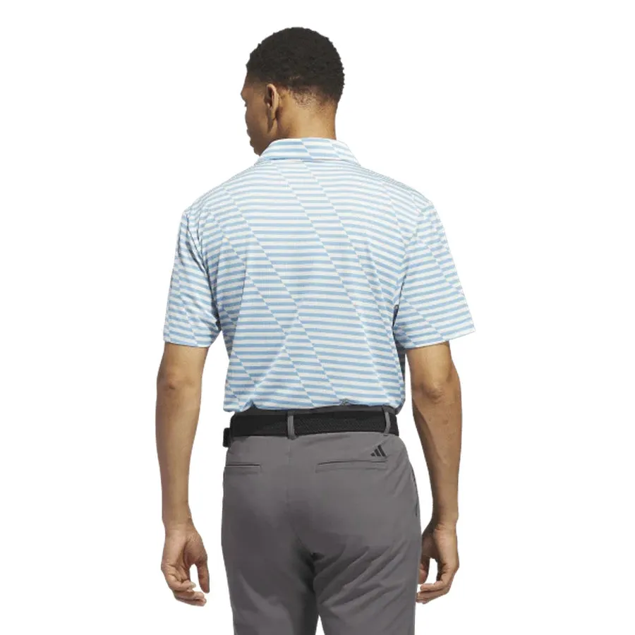 Adidas Ultimate365 Mesh Print Polo - Blue