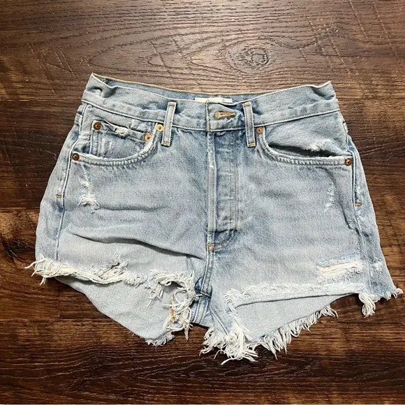 Agolde A026-811 Parker vintage high rise denim jean cutoff shorts jorts Sz 24