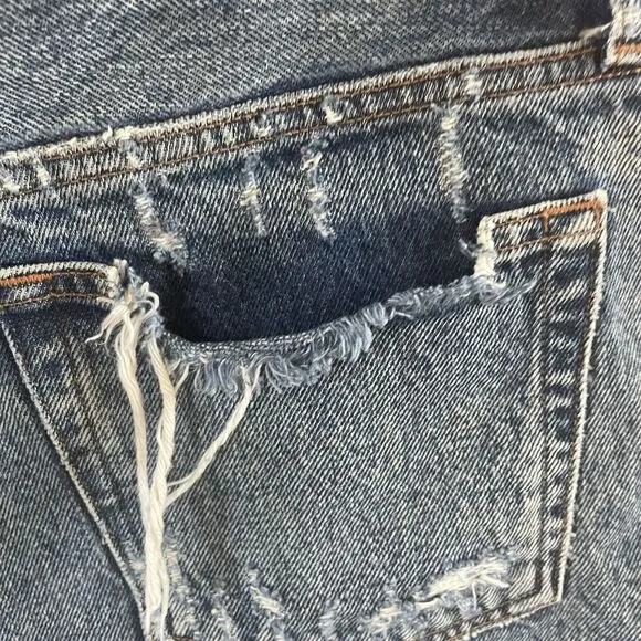 AGOLDE Parker Shorts Womens 26 Vintage Cutoff Denim Rock Steady Distressed