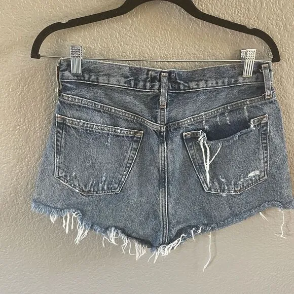 AGOLDE Parker Shorts Womens 26 Vintage Cutoff Denim Rock Steady Distressed