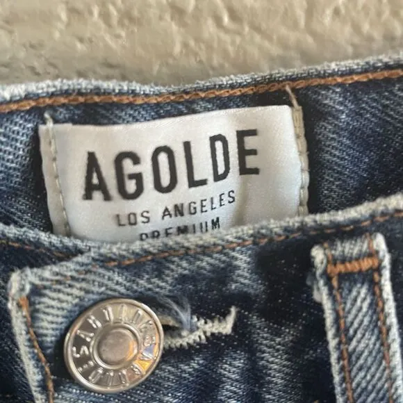 AGOLDE Parker Shorts Womens 26 Vintage Cutoff Denim Rock Steady Distressed