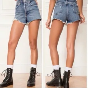 AGOLDE Parker Shorts Womens 26 Vintage Cutoff Denim Rock Steady Distressed