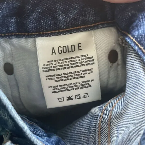 AGOLDE Parker Shorts Womens 26 Vintage Cutoff Denim Rock Steady Distressed