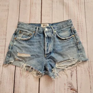 Agolde Parker Vintage Cut Off Distressed Lightwash Shorts Button Fly Women's 25