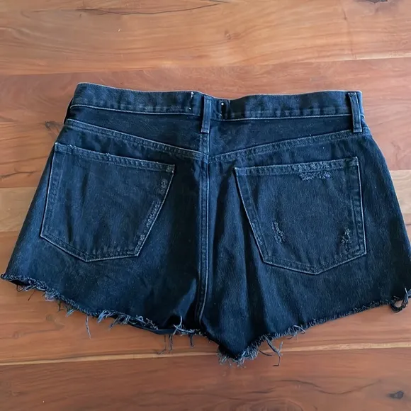 AGOLDE Parker vintage loose fit black denim shorts