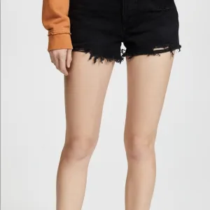AGOLDE Parker vintage loose fit black denim shorts