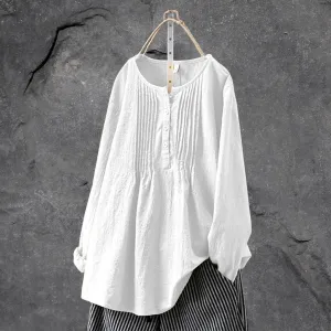 Airy boho-chic blouse shirt - with button closure & ruffles