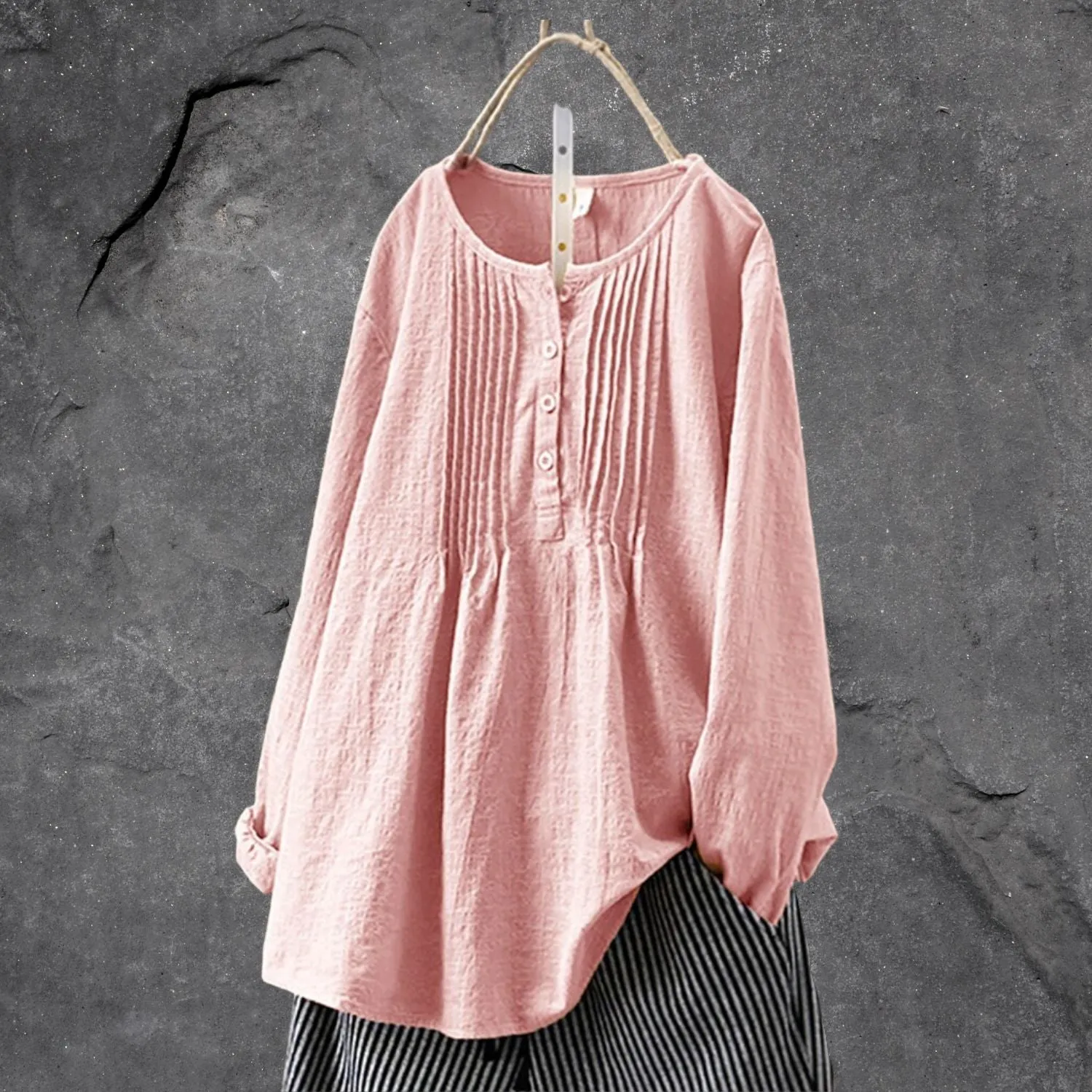 Airy boho-chic blouse shirt - with button closure & ruffles