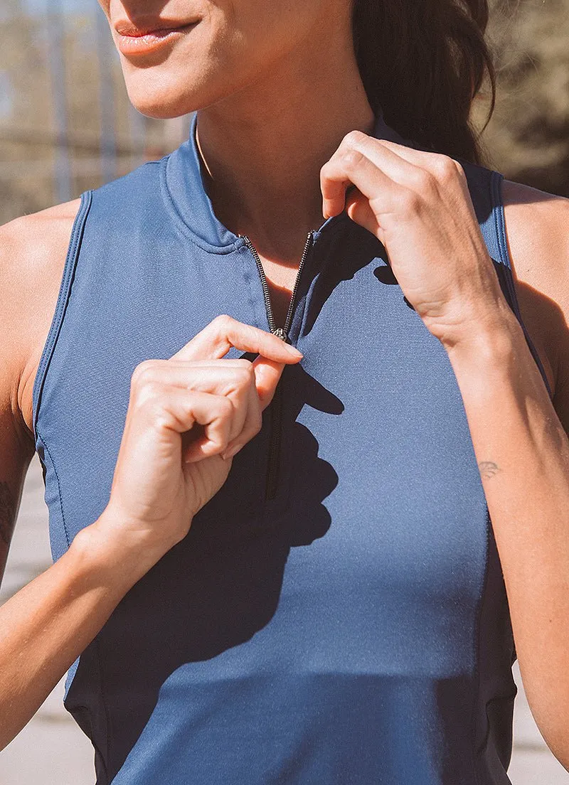 Alley Mock-Neck Tank (Navy)