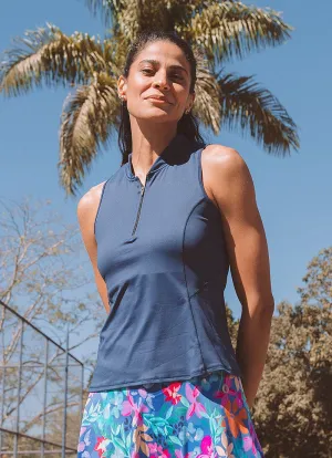 Alley Mock-Neck Tank (Navy)