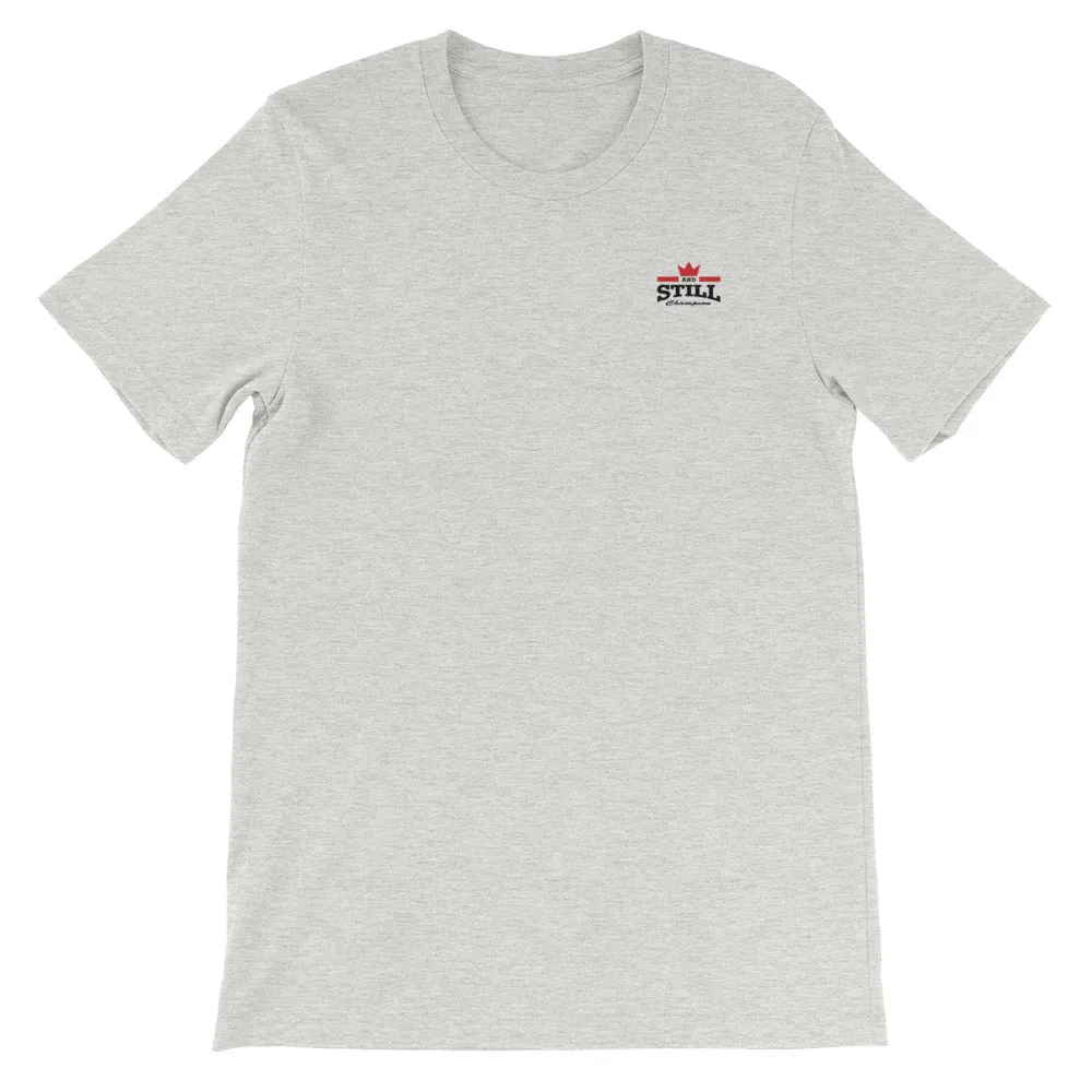 And Still Champion crest logo black lettering men's T-shirt
