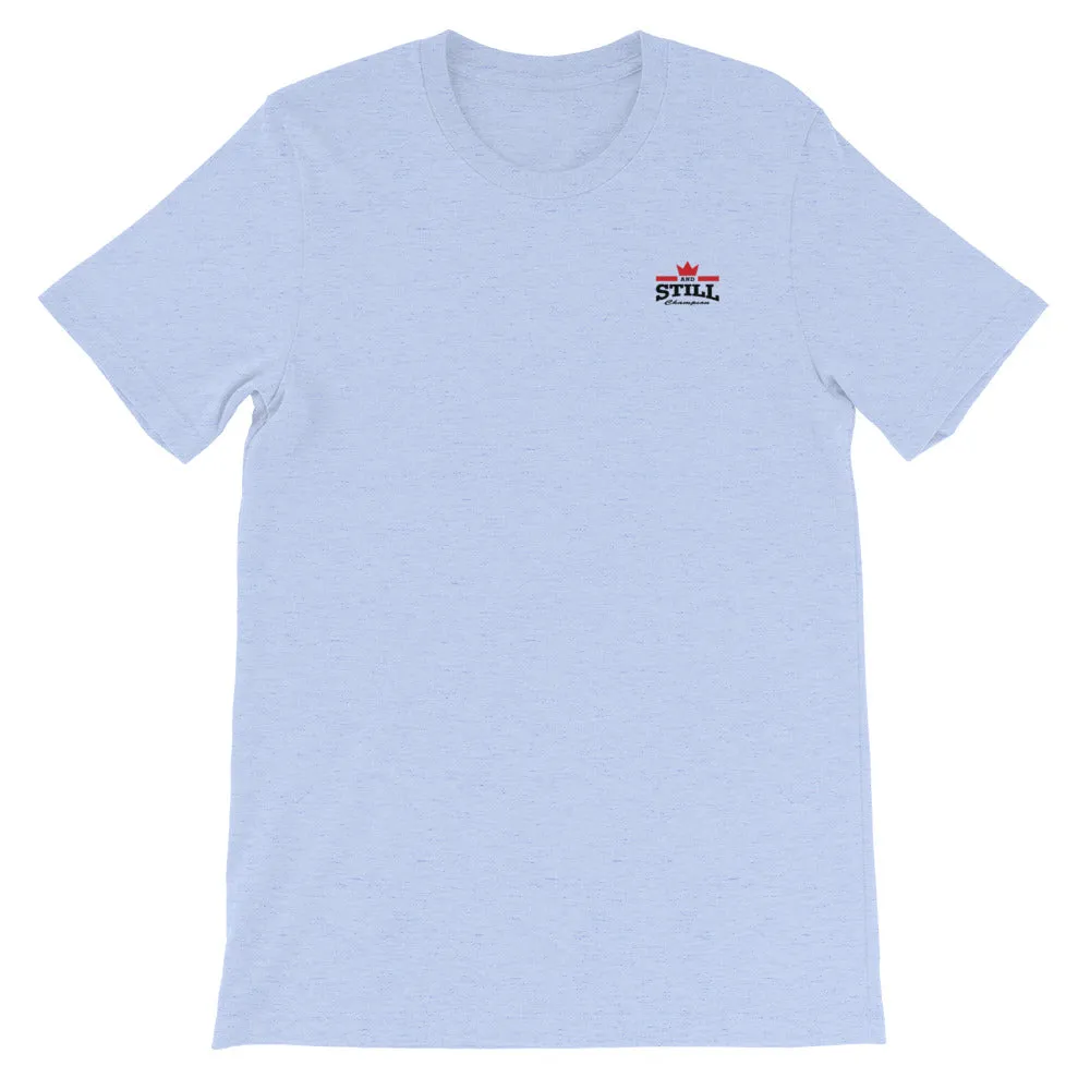 And Still Champion crest logo black lettering men's T-shirt