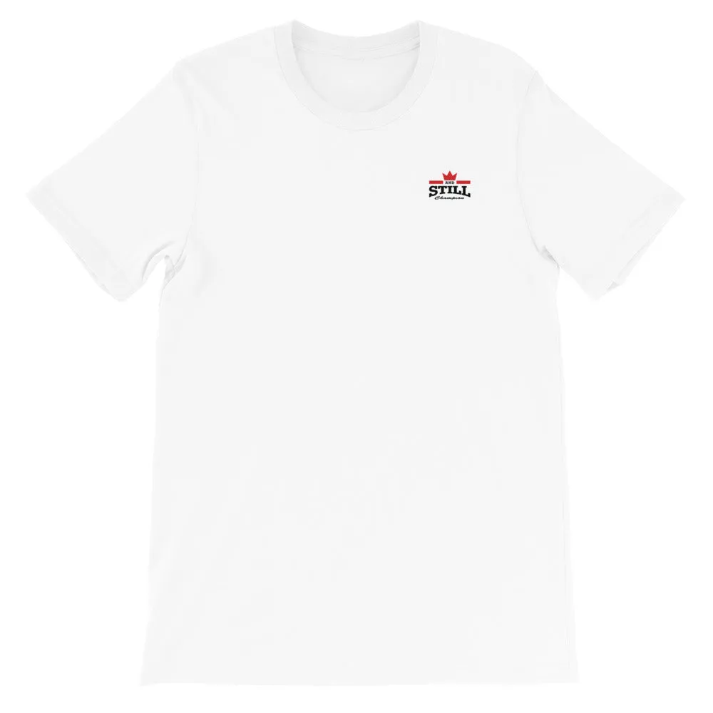 And Still Champion crest logo black lettering men's T-shirt