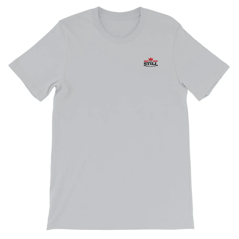 And Still Champion crest logo black lettering men's T-shirt