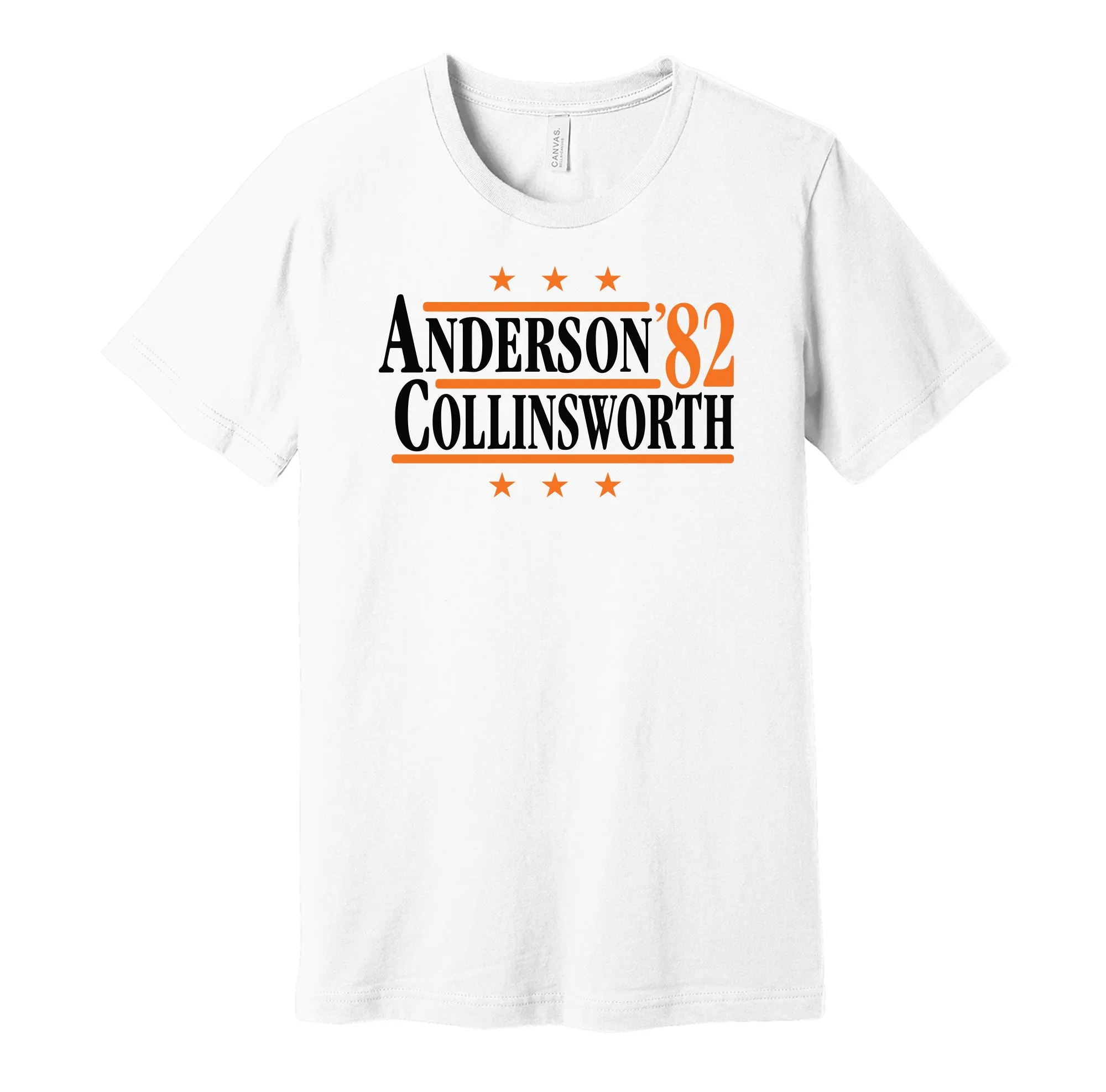 Anderson & Collinsworth '82 - Cincinnati Ohio Legends Political Campaign Parody T-Shirt - Hyper Than Hype Shirts