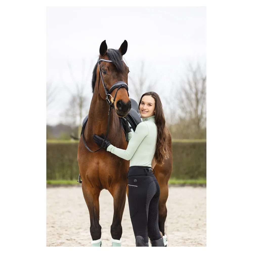 Anky Frosty Green glitter mockneck shirt