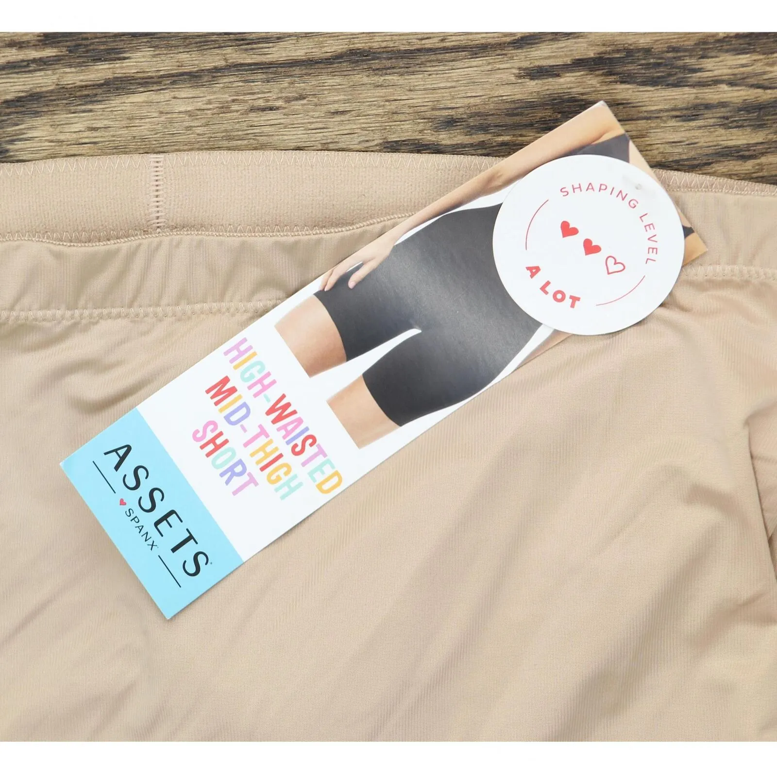ASSETS by SPANX Women's Micro High Waist Mid-Thigh Shaper Beige Brown 1X