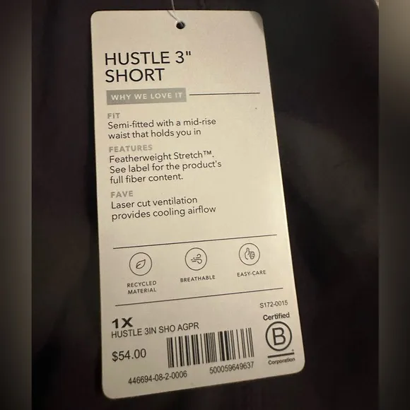 Athleta hustle 3&quot; short purple Size S