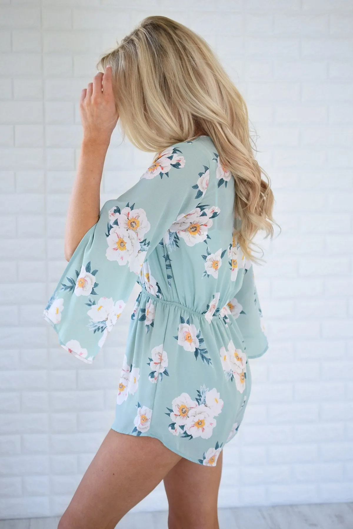 Audrey Blue Floral Romper