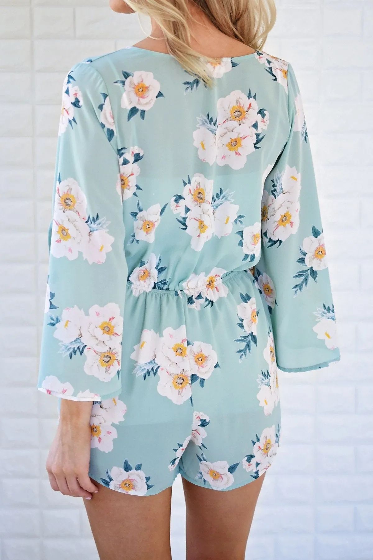 Audrey Blue Floral Romper