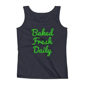 Baked Fresh Daily Cannabis Fitted Tank Top